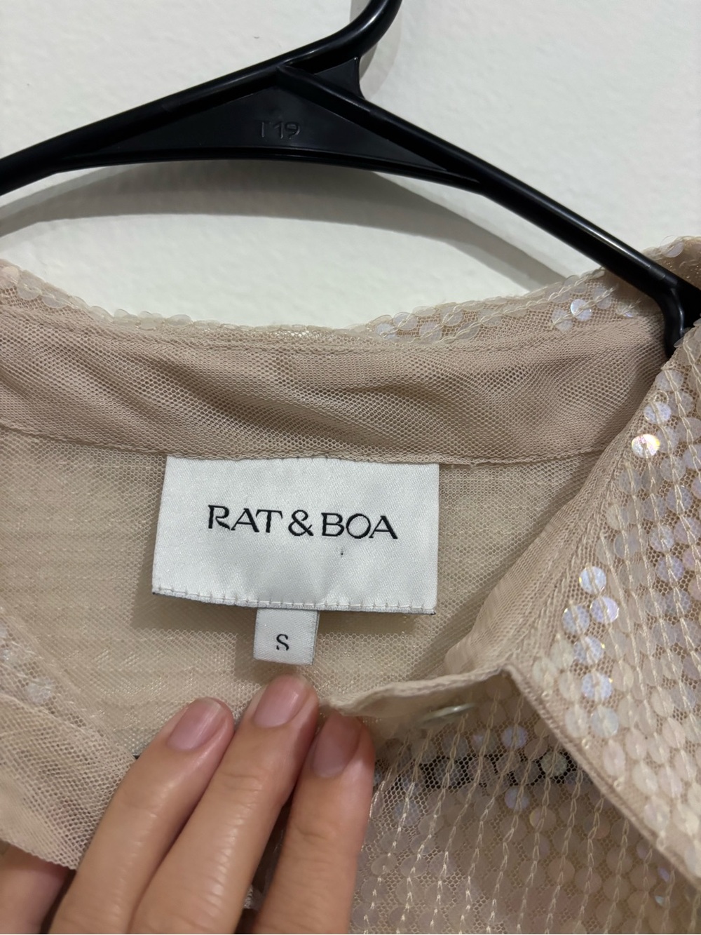 RAT and BOA Sequin Button Down Size Small - Picture 3 of 6
